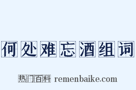 何处难忘酒组词是什么意思的图片